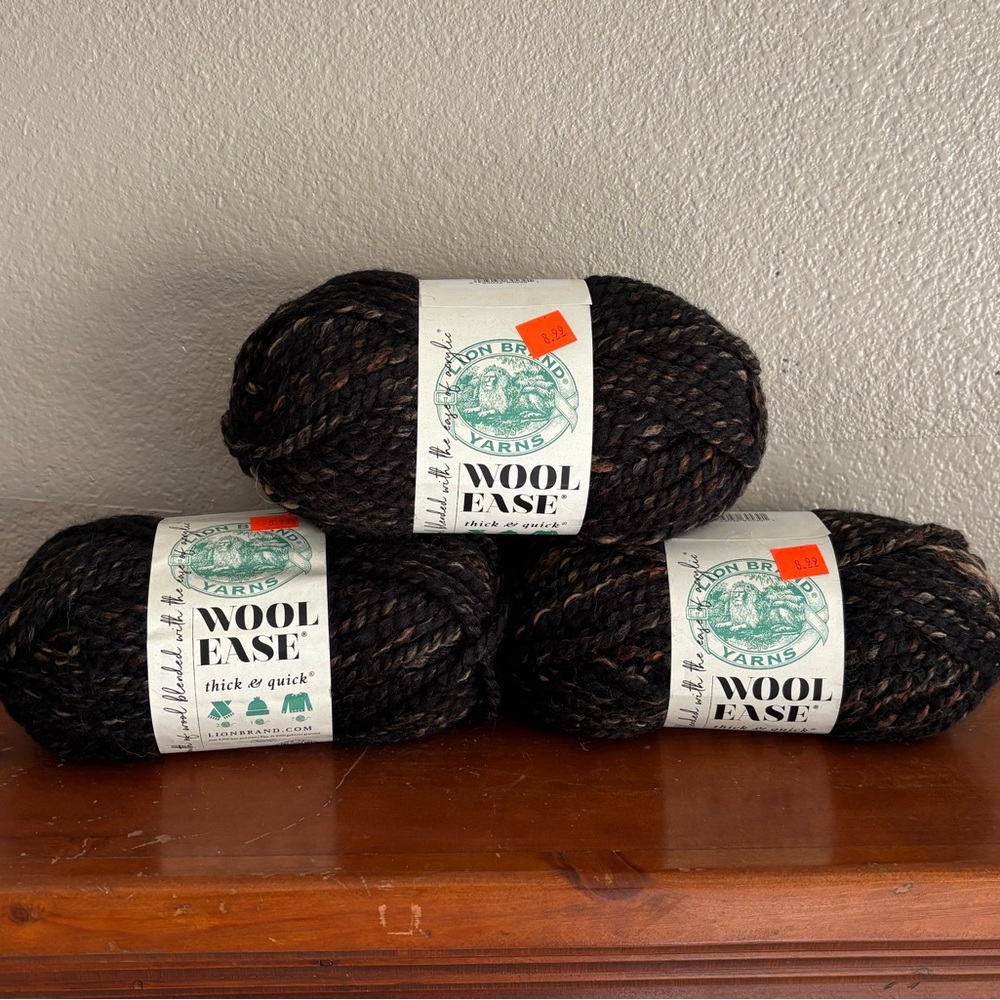 NWT 3 Skeins Lion Brand Wool-Ease Thick & Quick Yarn